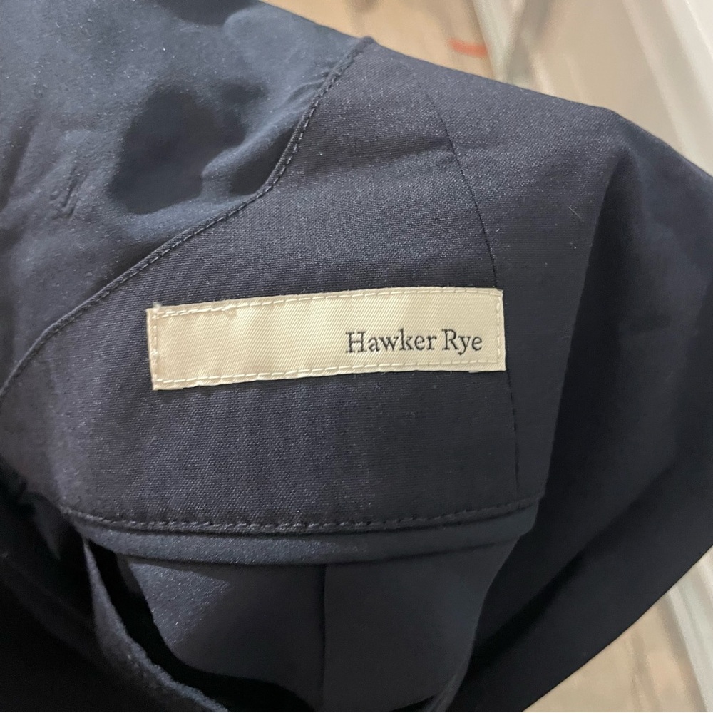 HAWKER RYE Men's Refined Heathered Suit Blazer Size L In Navy - Picture 6 of 7